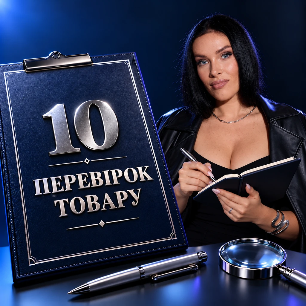 Лілія з блокнотом і ручкою поруч із чек-листом перевірки товару